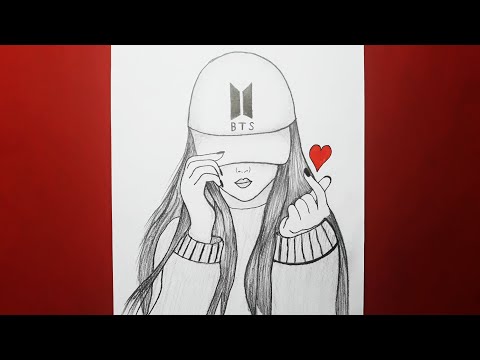 BTS Şapkalı Güzel Kız Nasıl Çizilir / BTS ARMY