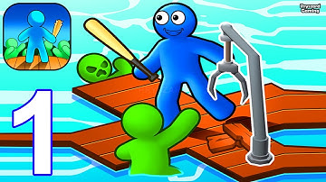 Zombie Raft - Gameplay Walkthrough Part 1 Stickman Zombie Raft Survival (iOS, Android)