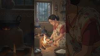 Cooking Lunch with Love While Heavy Rain Falls Outside 🌧️llghibli style ll #shorts