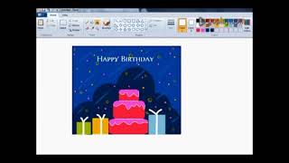 Birthday Cake Drawing in MS Paint 🎨 | Speed Art Tutorial | Cute Cake Art 2025 screenshot 5