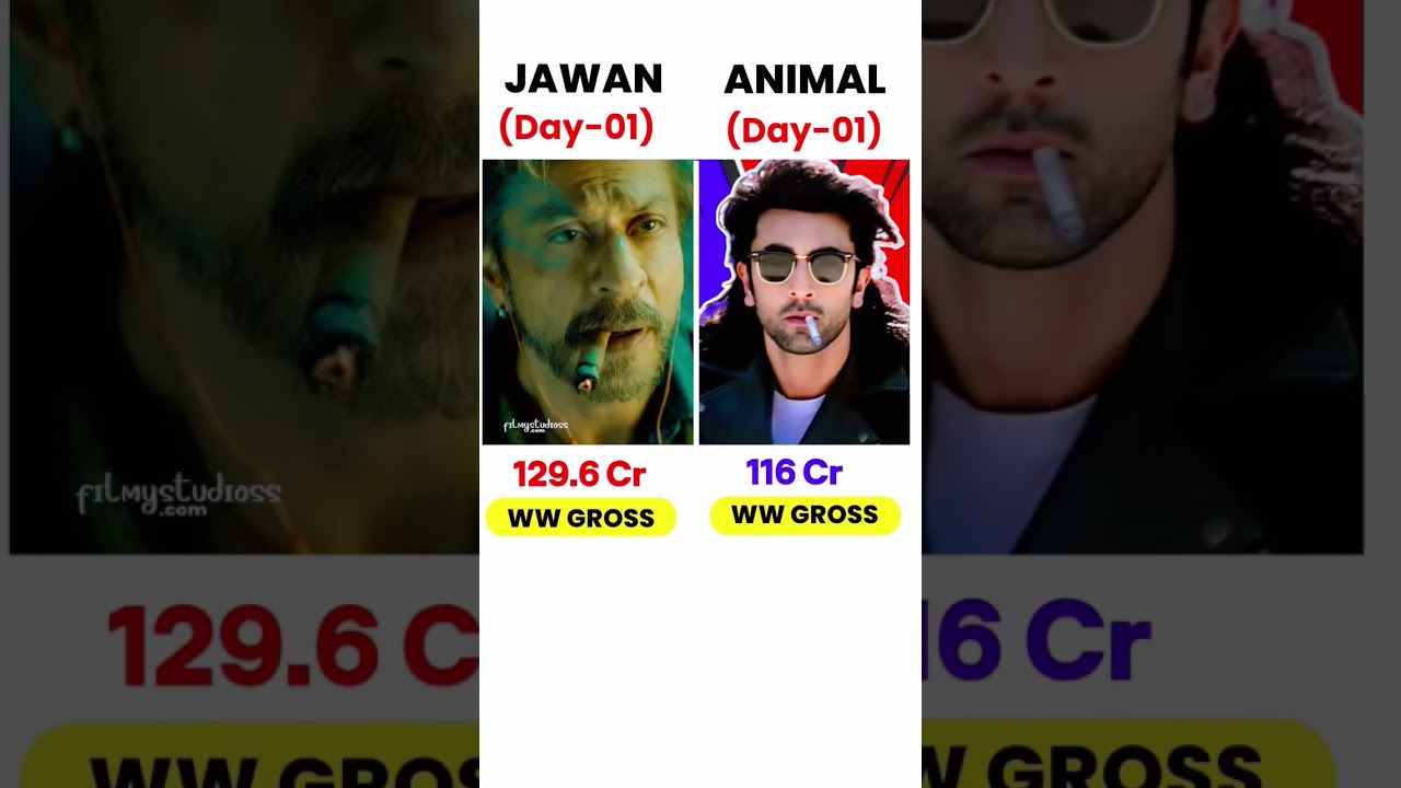 animal vs jawan movie frist day would wide collection,animal 4 day collection,