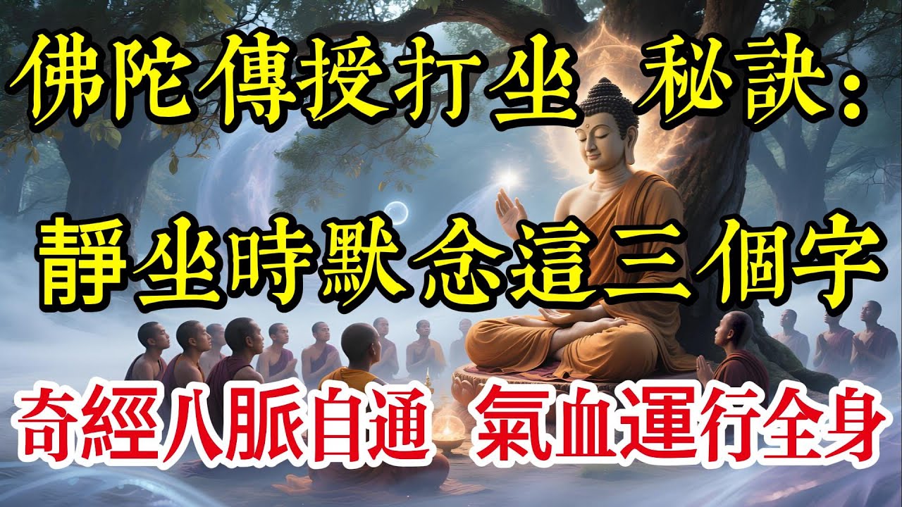 佛陀傳授打坐秘訣：靜坐時默念這三個字，奇經八脈自通，氣血運行全身|佛教 |佛學知識|修心修行|禪悟人生 |南無阿彌陀佛|養生|談佛心安