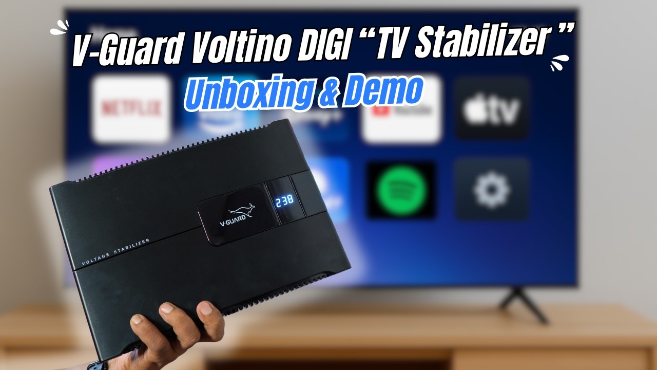 V-Guard Voltino DIGI Voltage Stabilizer with Display for TV - Unboxing & Demo