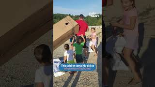 Military Dad Surprises Kids by Hiding in Gift Box