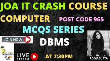 MCQS ON DBMS   / POST 965  / FOR ALL EXAMS  /    BY POOJA GUPTA