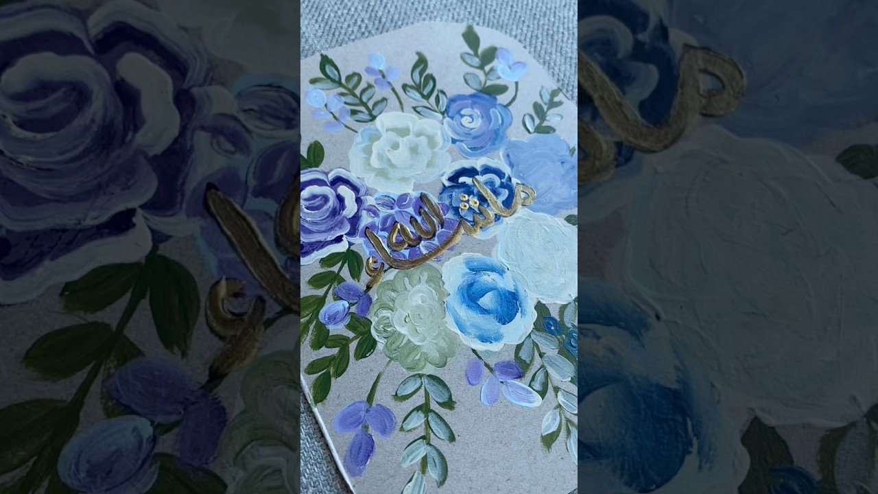 Easy Arabic Calligraphy floral art 🌸 #shorts #art #islamicstatus