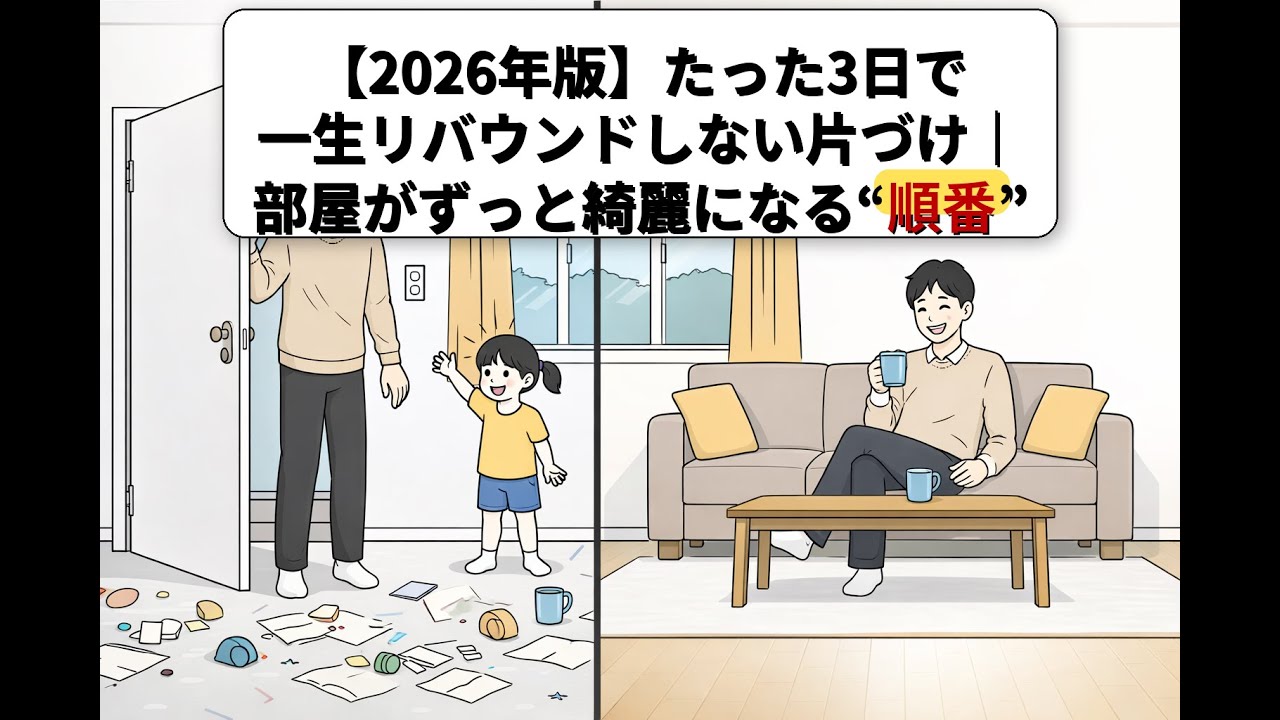 【たった3日】一生リバウンドしない片づけ｜部屋がずっと綺麗になる“順番”（2026）