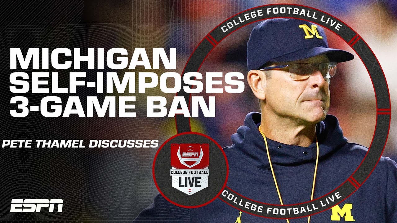 Michigan football coach Jim Harbaugh suspended from team's last 3 ...