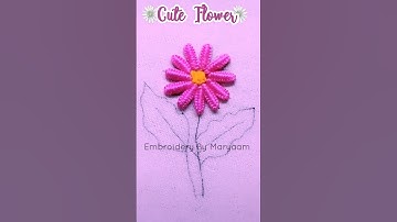 🌸Flower Embroidery|Hand Embroidery #art #shorts #embroidery #design #3dflowers