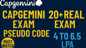 Capgemini 2026 | 20+ Real Exam Pseudo Code Questions | Must Watch Before Exam | 4 to 6.5 LPA