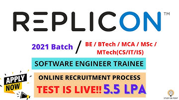 REPLICON is conducting test for Software Engineer Trainee CTC: 5.5 LPA| Test is LIVE!