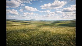 Slow Cloud Shadows Over Grassland ☁️ Peaceful Nature ASMR