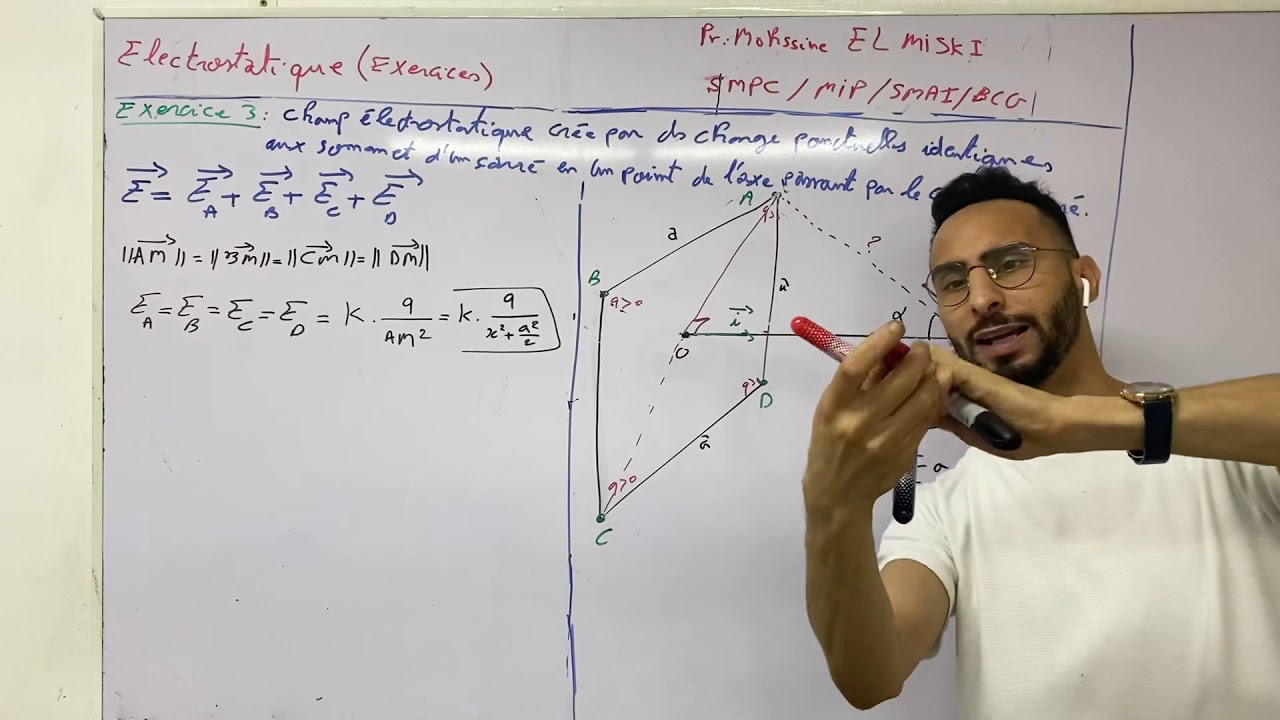 Exercice 3 Électrostatique (distribution discontinue)
