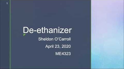 ME4323 Presentation - De-ethanizer