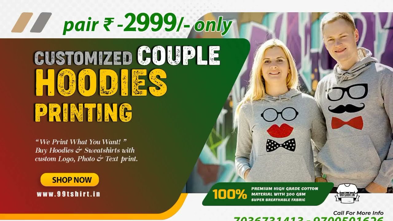 Custom couple hoodie printing in dilsukhnagar