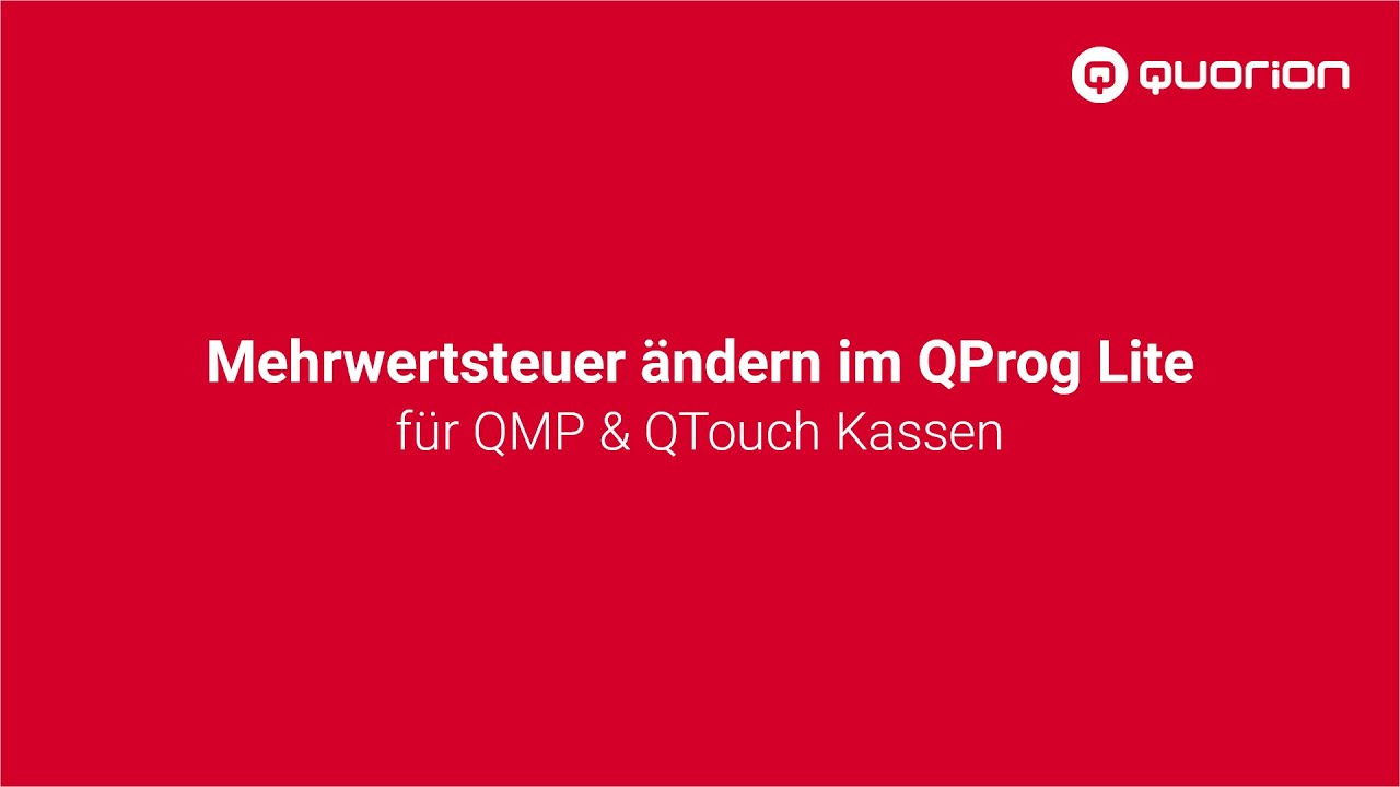 Mehrwertsteuer ändern im QProg Lite | Kassensoftware