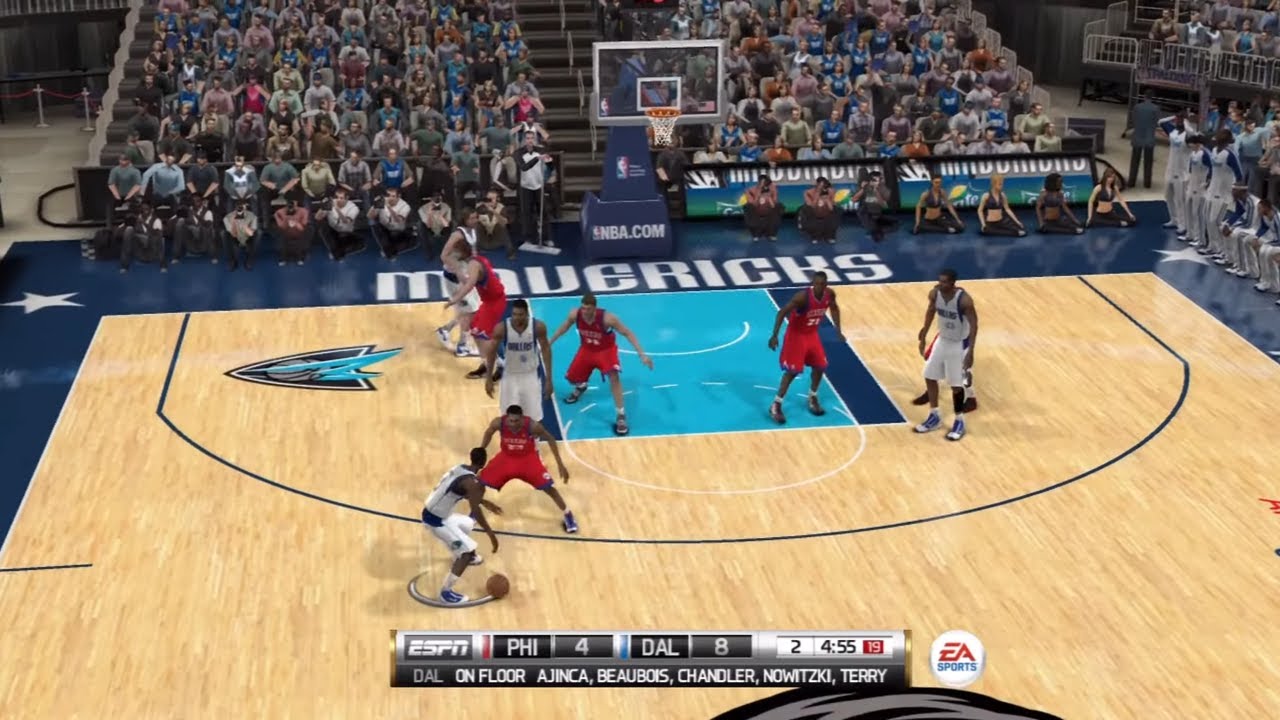NBA Elite 11: геймплей матча Даллас Маверикс против Филадельфия 76ерс