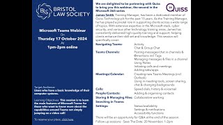 Bristol Law Society and Quiss Technology - Mastering MS Teams Webinar