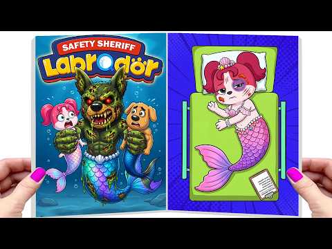 [ Paper DIY ] ❤️ Making Quiet Book | Hurry Up! Save Mermaid Papillon From the Sea Monster! 😱