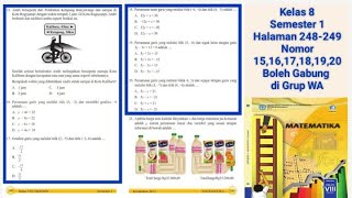 Kelas 8, Semester 1, Halaman 248 sampai 249, Nomor 16,17,18,19,20