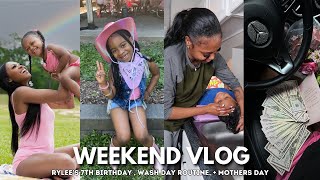 WEEKEND VLOG: Rylee’s 7th Birthday Party, Wash Day Routine, + What I Did & Got For Mothers Day😍