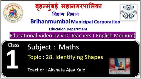Class : 1st Mathematics L 28. Identifying Shapes by BMC VTC Teacher  Akshata Ajay Kale