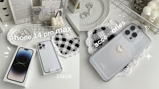 iphone 14 pro max unboxing (silver) + accessories ft. moft