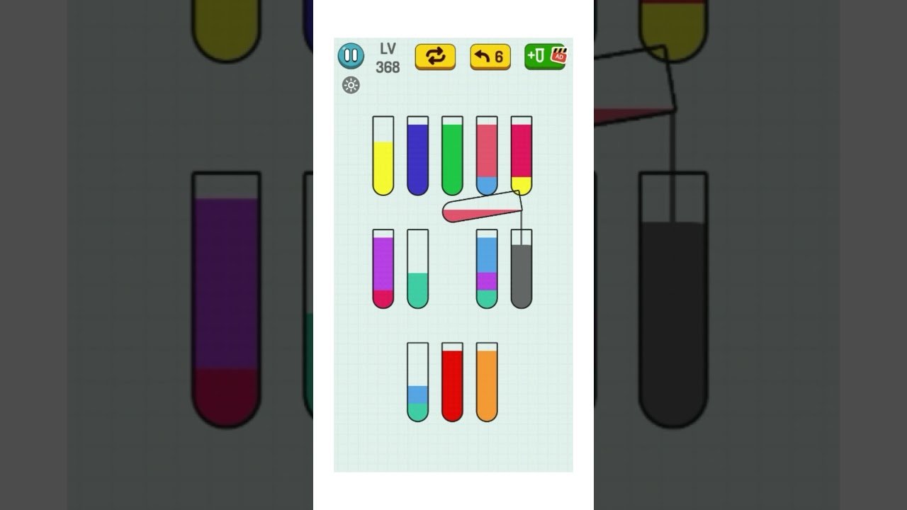 Color sort puzzle gameplay 