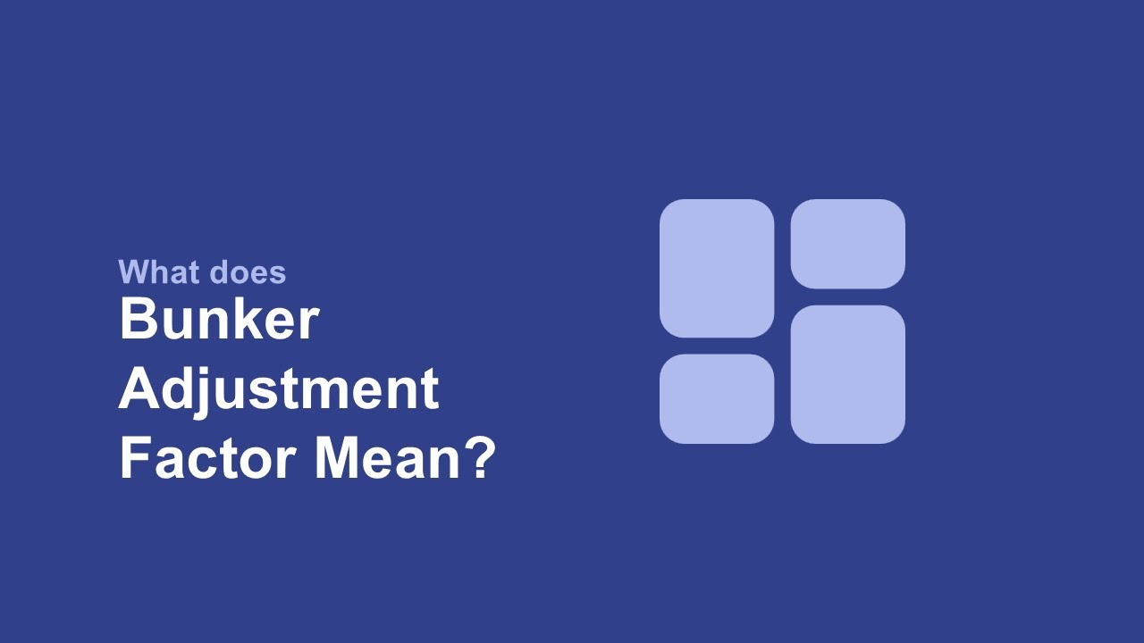 What does Bunker Adjustment Factor Mean?