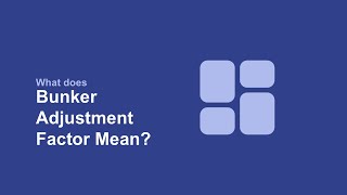 What does Bunker Adjustment Factor Mean