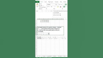 n!! = ? | Double Factorials in Action In Excel #excel