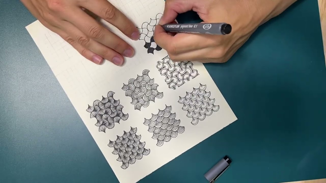 Pattern Fish Scales №7 | Left-Hand Writing Meditation: Focus & Control