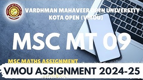 Msc Mt 09 assignment vmou | vmou assignment for msc maths | msc maths ke assignment vmou | mscmt09