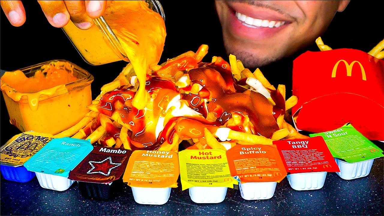 ASMR McDonald’s Mukbang Animal Style Fries | EXTRA Cheesy | Eating Show | No Talking Review Messy