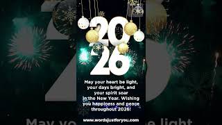Happy New Year 2026 Wishes WhatsApp Status Video #shorts by WordsJustforYou.com  #newyear #2026