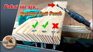 nyekrup jadi rapi, review Mata bor countersink set SOLID