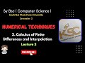 Sy BCS | Sem 3 | Numerical Techniques | 2. Calculus of Finite Differences & Interpolation | Lec 3 |