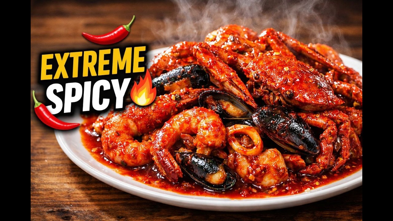 EXTREME SPICY SEAFOOD TRAY ASMR 🔥 SHRIMP, CRAB & SNAILS EATING SOUNDS