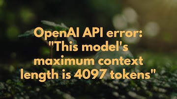 OpenAI API error: "This model