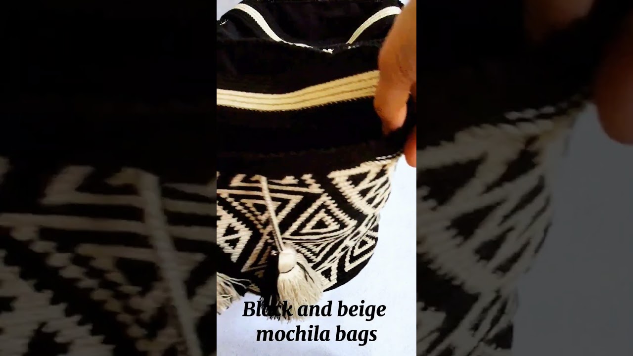 Black and beige mochila wayuu bags 