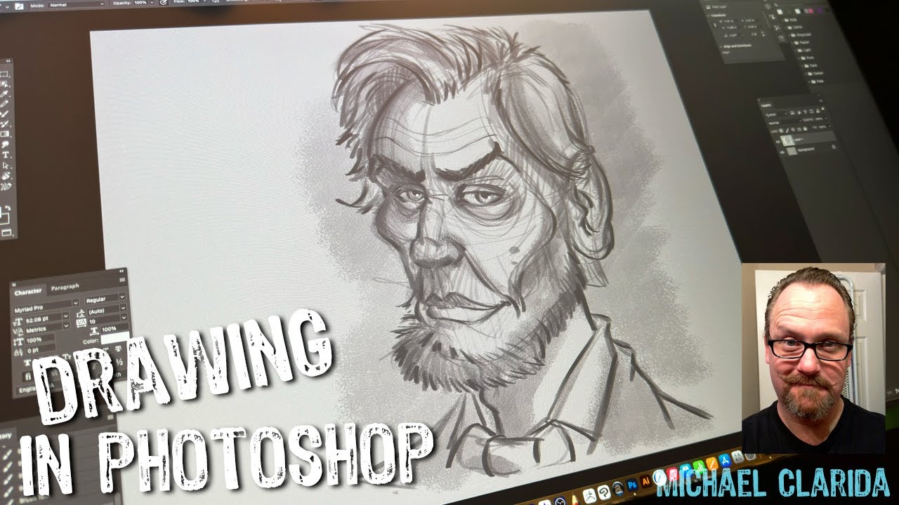 Drawing in photoshop - YouTube