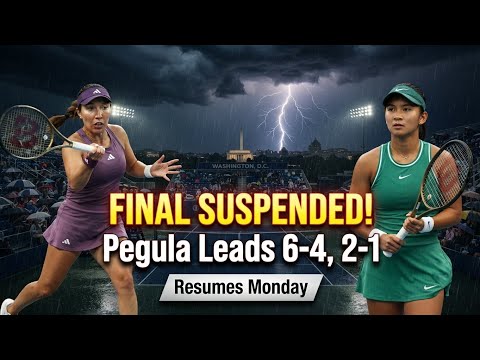 Jessica Pegula Leads Alexandra Eala as DC Open Final Is Suspended by Rain ⛈️🔥 -  Jessica Pegula Leads Alexandra Eala as DC Open Final Is Suspended by Rain ⛈️🔥