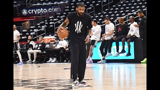 Dallas Mavs' Kyrie Irving Before Game 2 vs. LA Clippers in NBA Playoffs