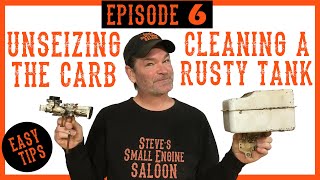 How To Clean A Rusted Gas Tank And Carb On A Briggs Engine - Episode 6 of 7 Tiller Series