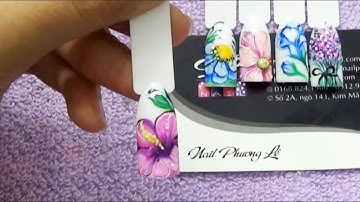 Vẽ gel nail, video hướng dẫn thực hành vẽ gel lên móng tay, vẽ hoa trang trí móng tay 5