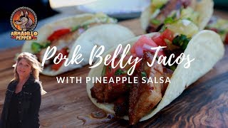 Pork Belly Tacos with Pineapple Salsa Test Kitchen Mole Pork Belly Taco With Plantain Strips