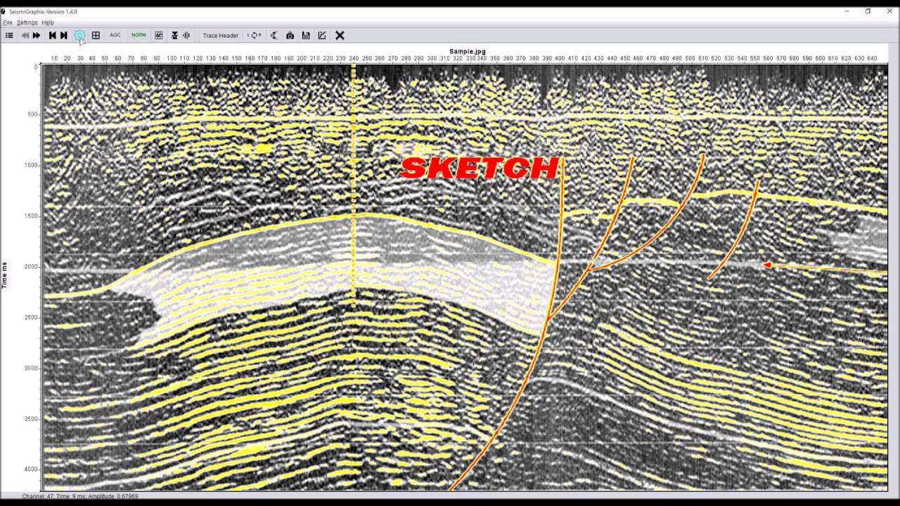 Tutorial on how to transform a sketch or image to segy format and load it in to OpendTect