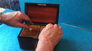 Antique Victorian Tunbridge Ware Tea Caddy