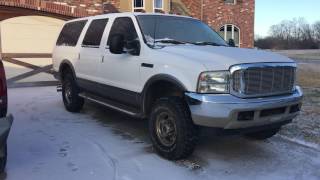 2000 Ford Excursion 7.3l Diesel -- 3 Degrees Cold Start