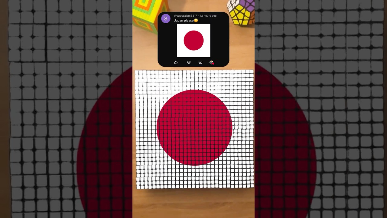Making JAPAN'S Flag on Rubik's Cubes! 🇯🇵